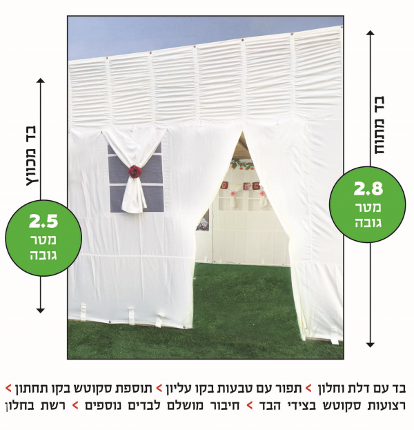 ⁦בד פרגולה מתכוונן בגובה 2.5 עד 2.8 מטר⁩ – תמונה ⁦3⁩